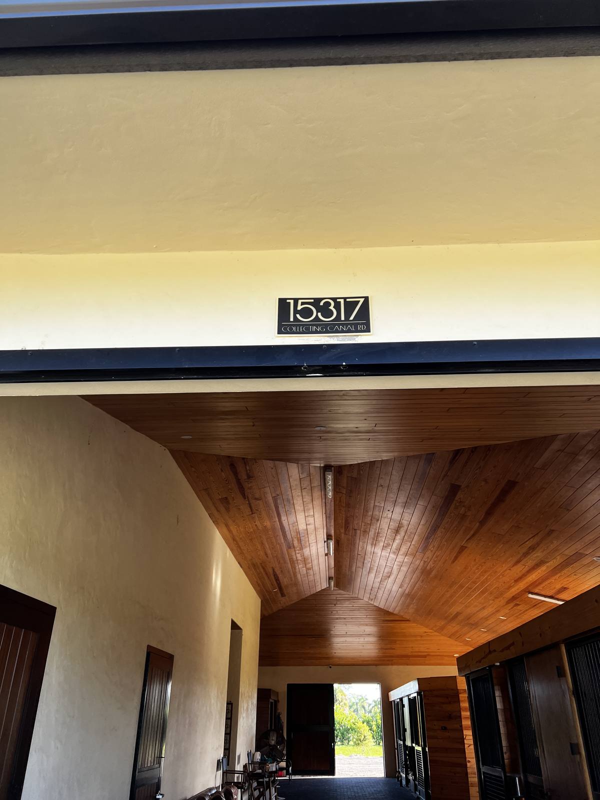 The barn aisle and 15317 Collecting Canal Road entrance
