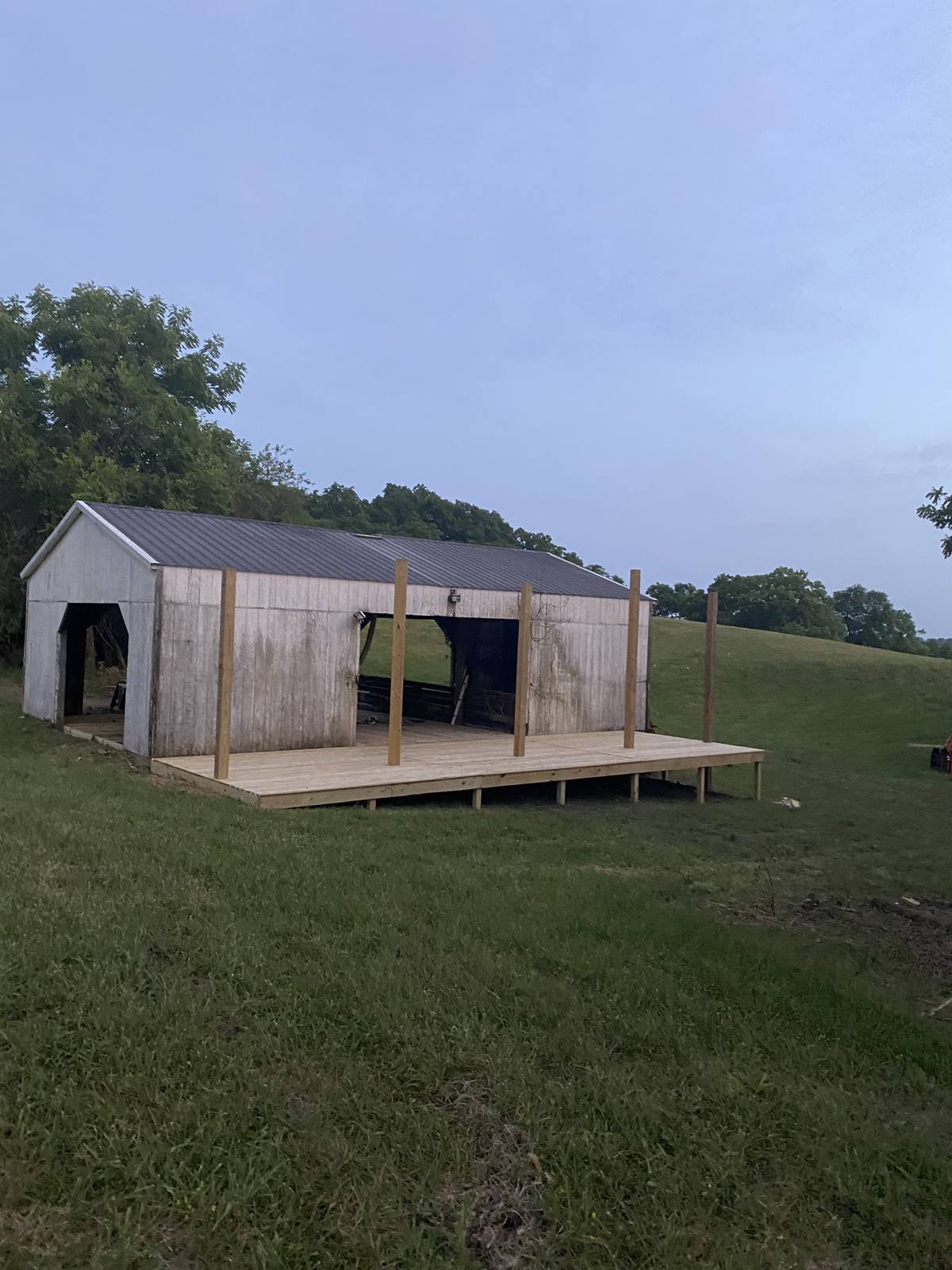The open-air event barn on the green