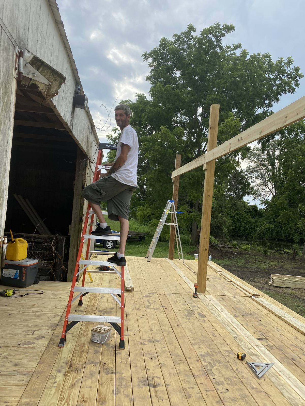 Building the stage deck